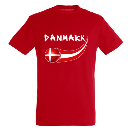 T-shirt coton supporter Danemark adulte