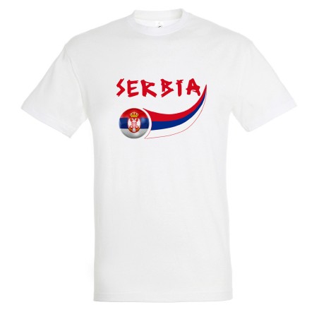 T-shirt coton supporter Serbie adulte